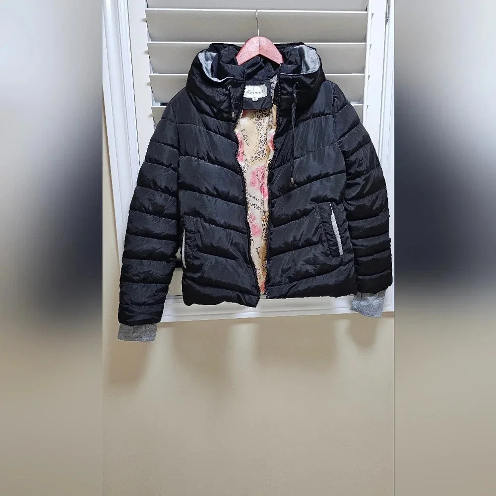 Meimei China Winter Warm Jacket Black Grey Size S